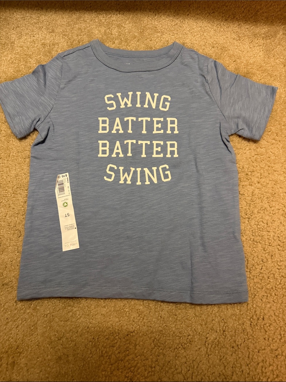 Kids Short-Sleeve Blue 'Swing Batter Batter Swing' Graphic Tee